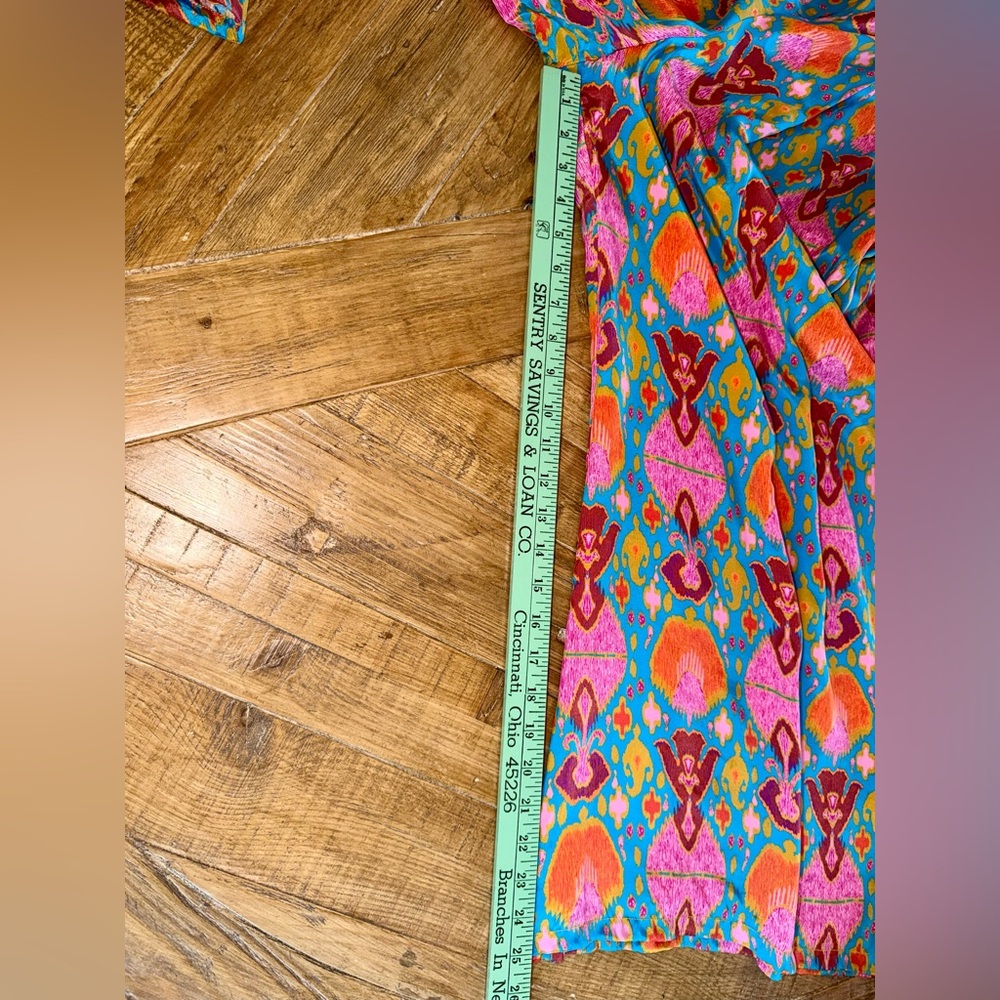 ✨ Anthropologie Ollari New York Ikat Silk-Feel Crop Top & Wide Leg Pant Set - L - Picture 11 of 16